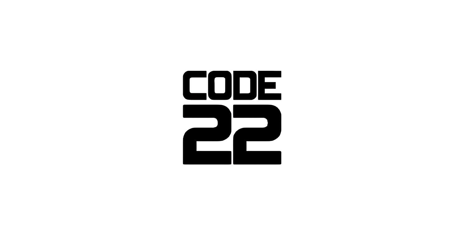 CODE 22 Menswear Brand Logo at the UK Stockist