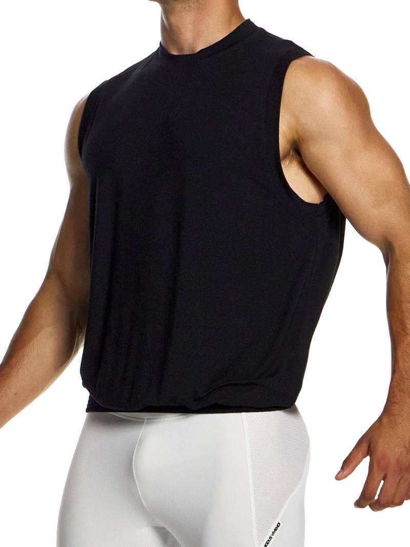 Mens MODUS VIVENDI Bamboo Tank Top: Relaxed Fit, Elasticated Hem