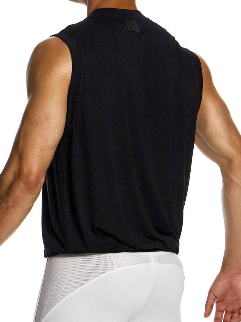 Mens MODUS VIVENDI Bamboo Tank Top: Relaxed Fit, Elasticated Hem