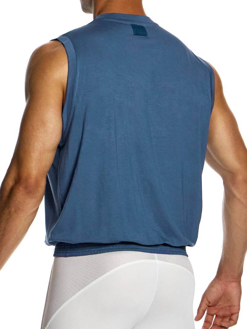Mens MODUS VIVENDI Bamboo Tank Top: Relaxed Fit, Elasticated Hem