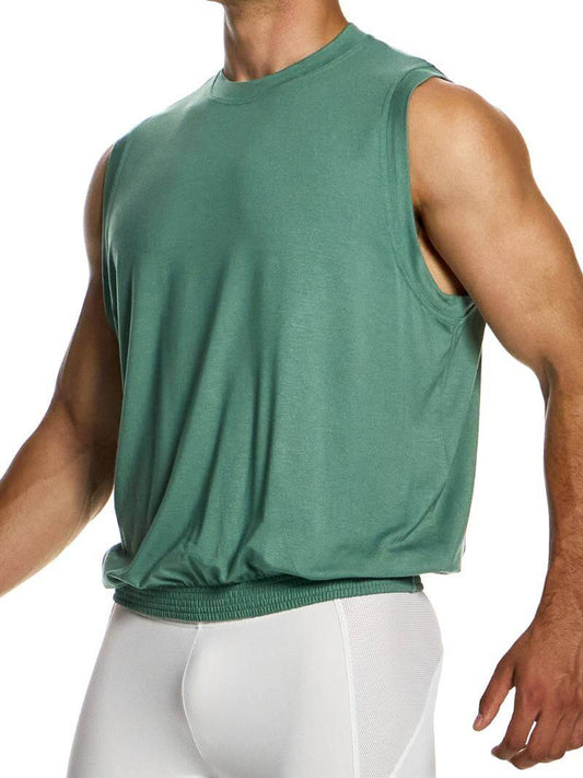 Mens MODUS VIVENDI Bamboo Tank Top: Relaxed Fit, Elasticated Hem