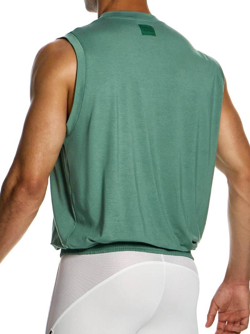 Mens MODUS VIVENDI Bamboo Tank Top: Relaxed Fit, Elasticated Hem