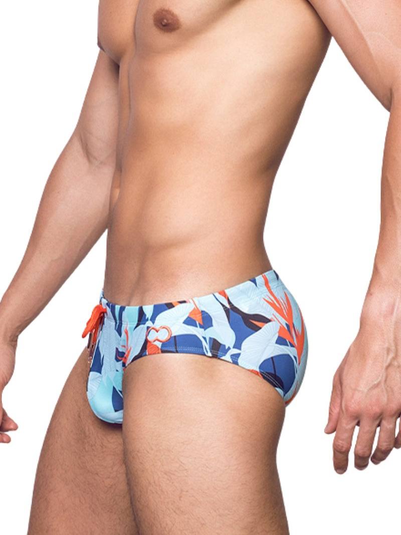 2eros Carribean Twist Swimming Brief with Tropical Print