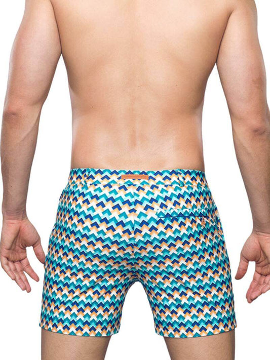 2eros Chevy Blue Bondi Swim Shorts S60 with Geometric Print