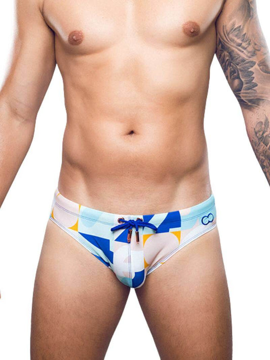 2eros V10 Insignia Geometric Print Mens Swimwear Brief