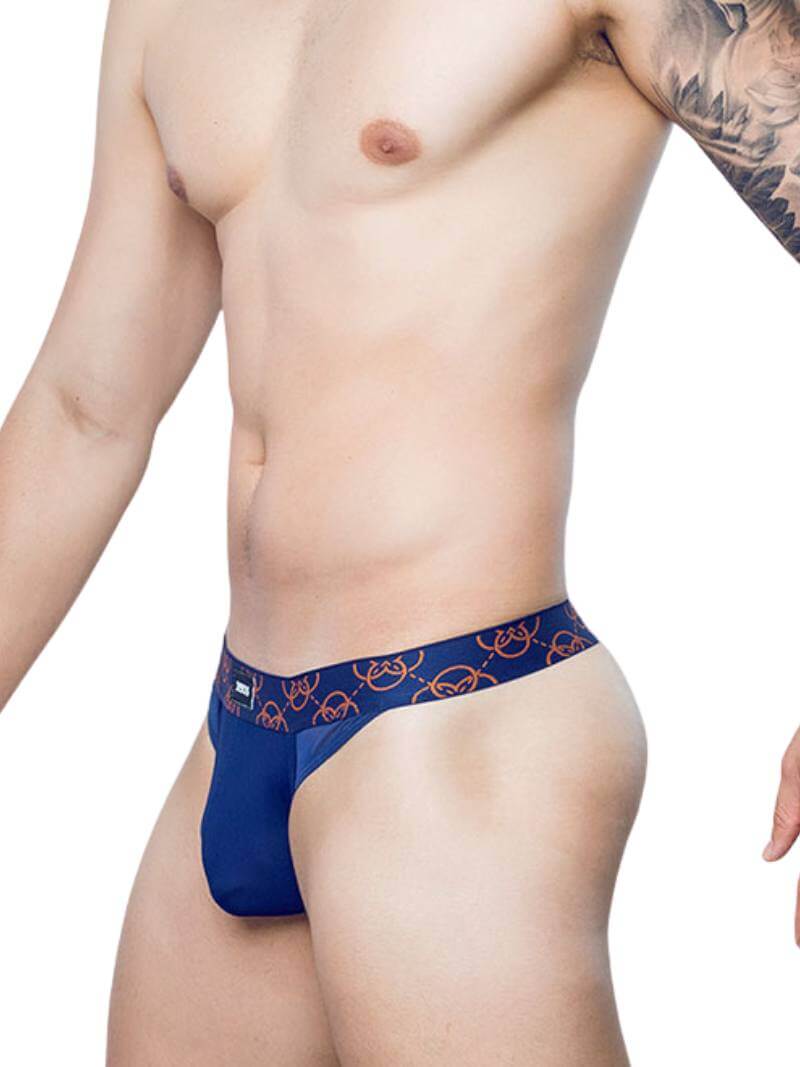 2eros Mens Breathable Mesh Himeros Thong Underwear Navy
