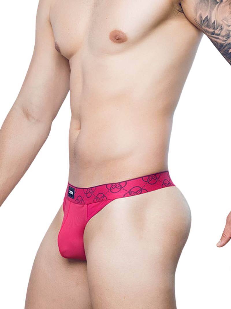 2eros Mens Breathable Mesh Himeros Thong Underwear Raspberry
