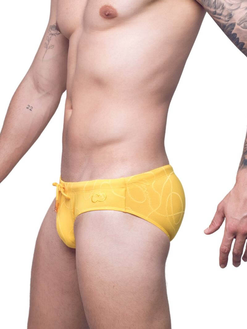 2eros V10 Quality Textured Feel Swim Brief in Yellow
