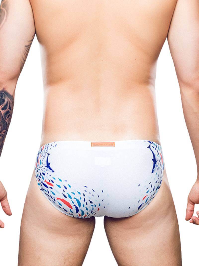 2eros UK Mens V10 Seascape Printed Swimming Bikini Brief