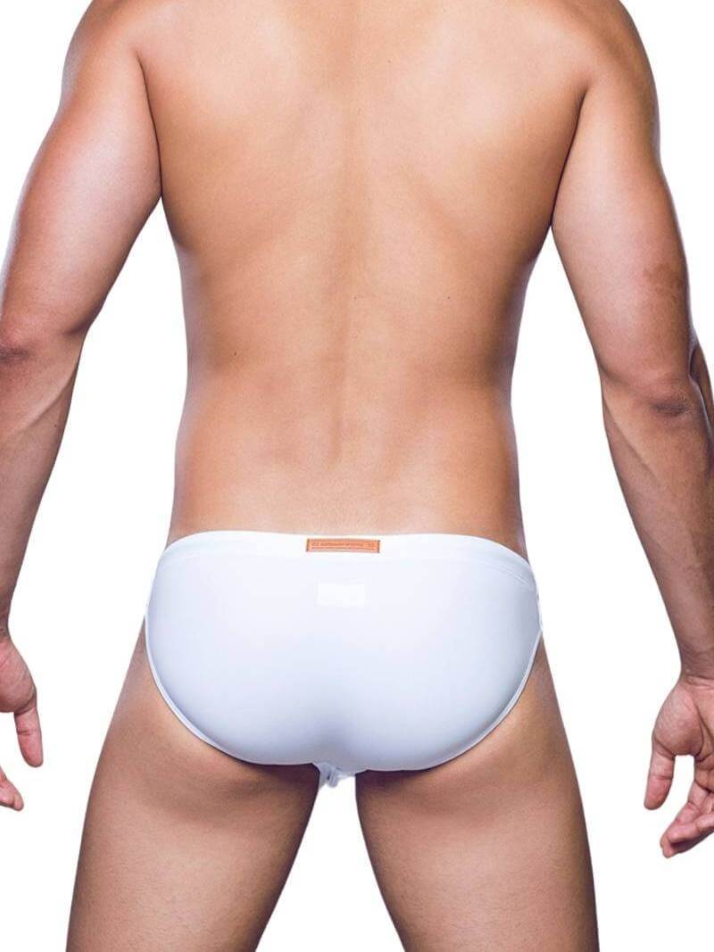 Mens Super Low Cut Swimming Briefs in White