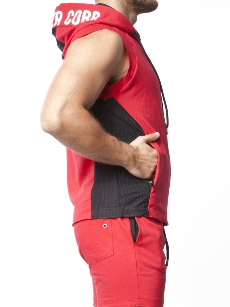 Alexander Cobb Men's Sleeveless Zipped Cotton Hoodie Tank