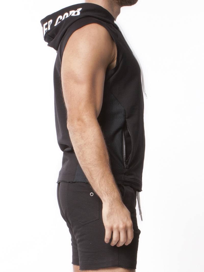 Alexander Cobb Men's Sleeveless Zipped Cotton Hoodie Tank