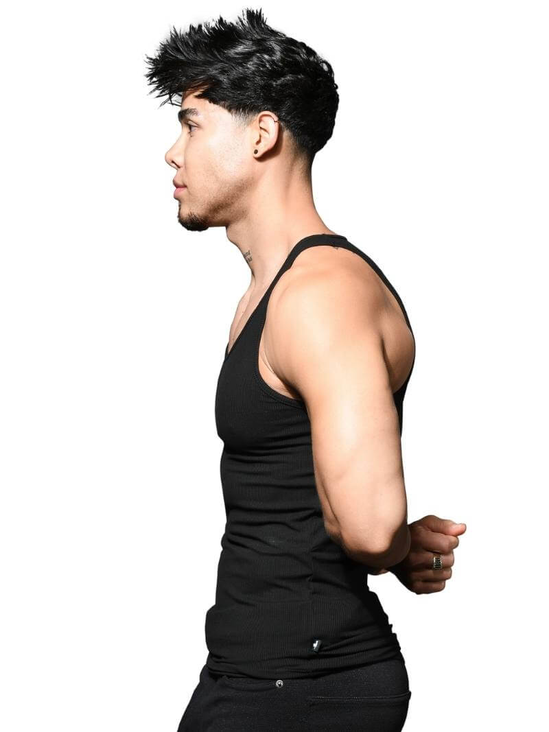 Men's Andrew Christian Beater Vest: Stretchy Ribbed Rayon