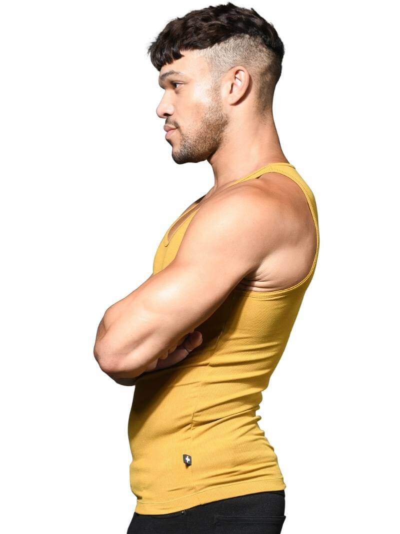 Men's Andrew Christian Beater Vest: Stretchy Ribbed Rayon