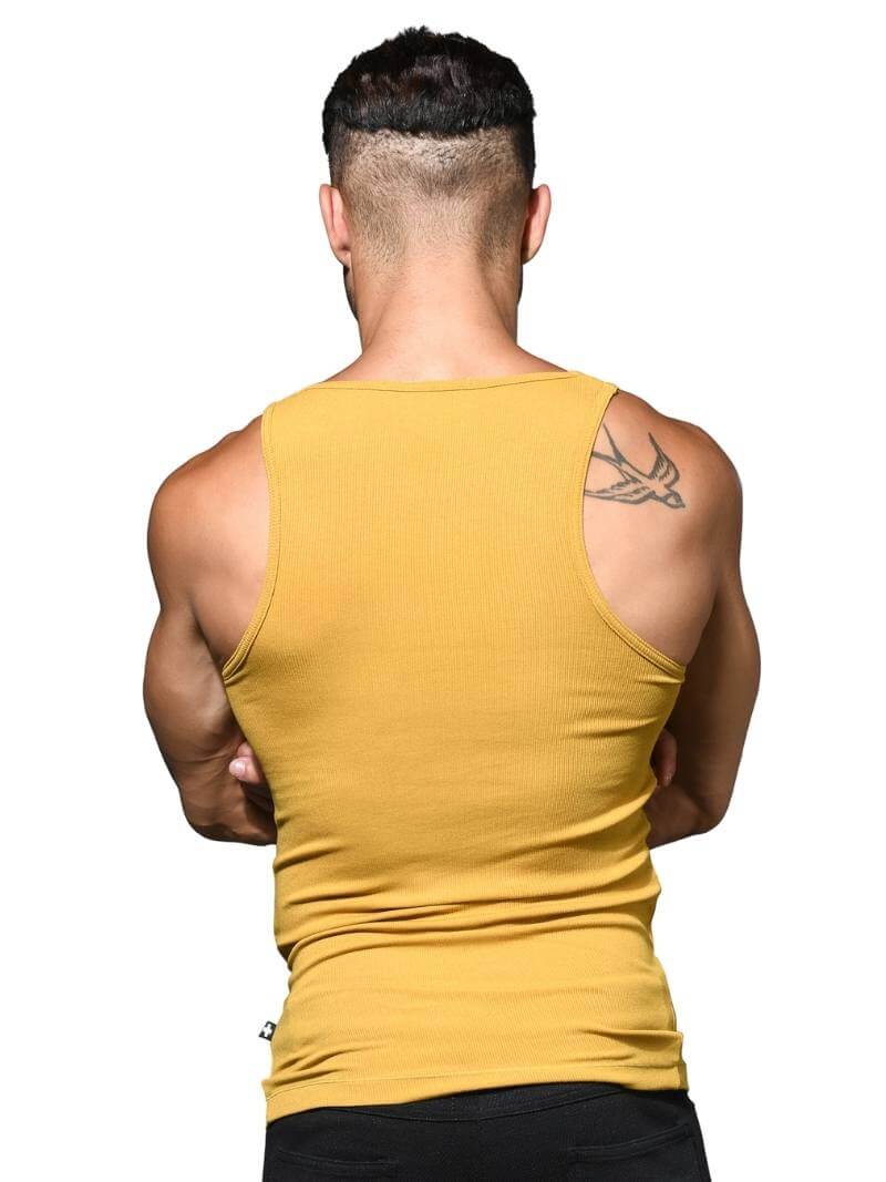Men's Andrew Christian Beater Vest: Stretchy Ribbed Rayon