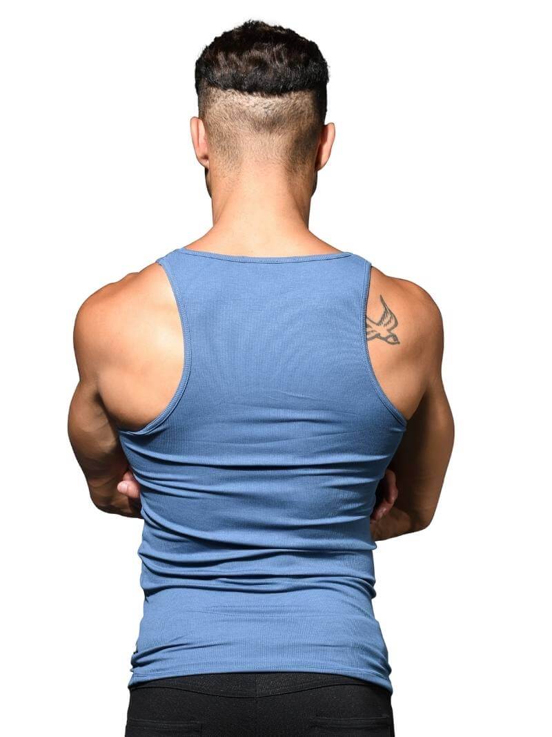 Men's Andrew Christian Beater Vest: Stretchy Ribbed Rayon