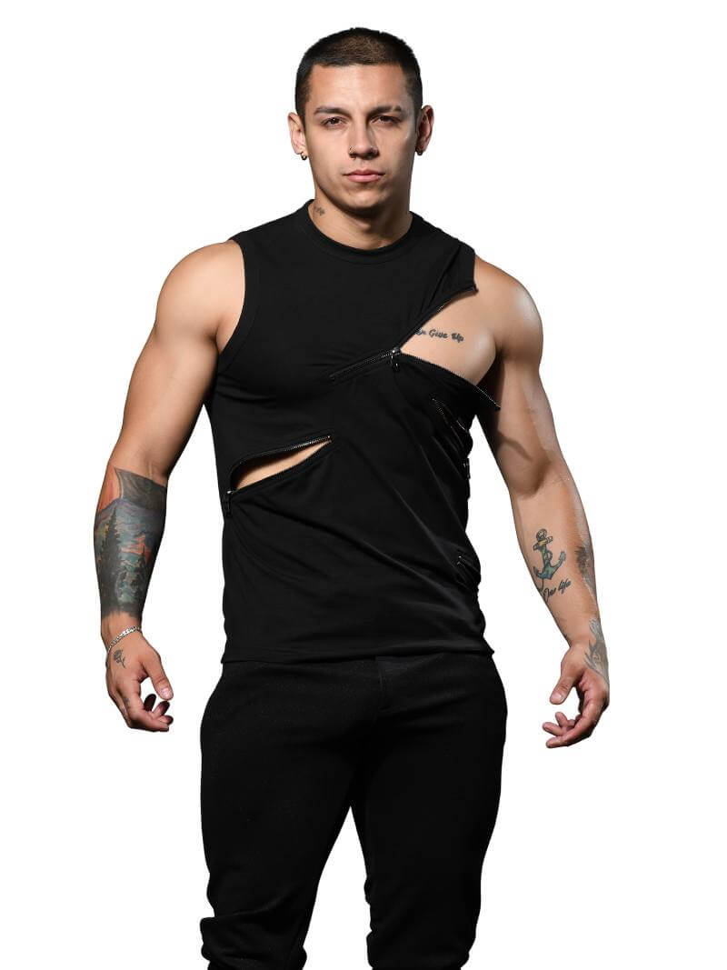 Men's Andrew Christian F.A.G. Zipper Tank Top