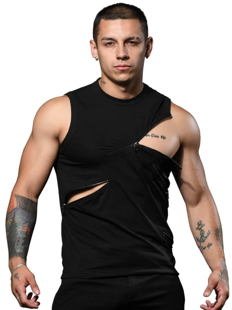Men's Andrew Christian F.A.G. Zipper Tank Top
