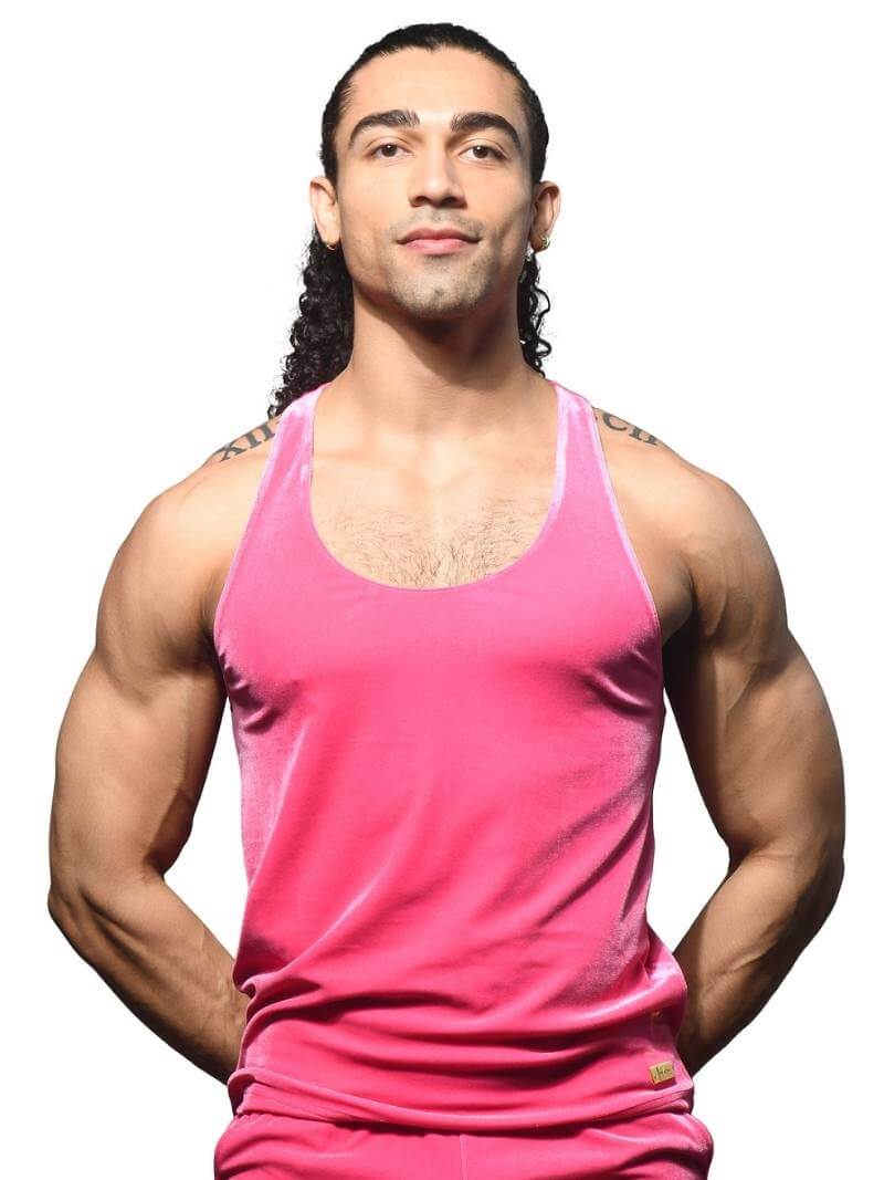 Men's Andrew Christian Y2K Paris Vest: Vibrant Pink Velvet