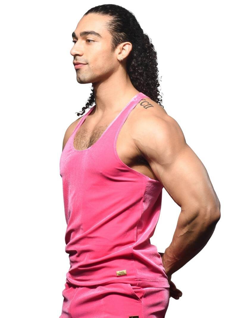Men's Andrew Christian Y2K Paris Vest: Vibrant Pink Velvet