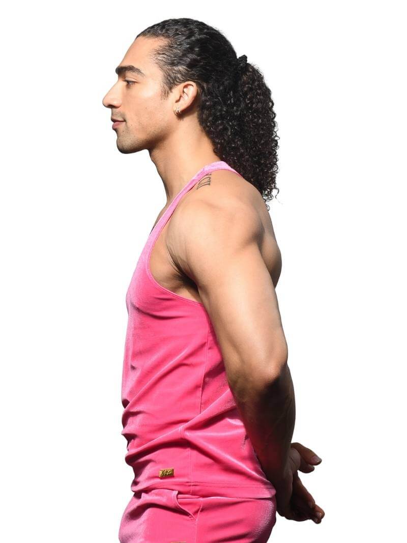 Men's Andrew Christian Y2K Paris Vest: Vibrant Pink Velvet