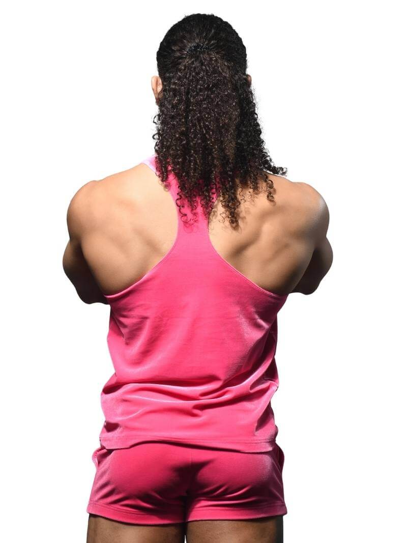 Men's Andrew Christian Y2K Paris Vest: Vibrant Pink Velvet