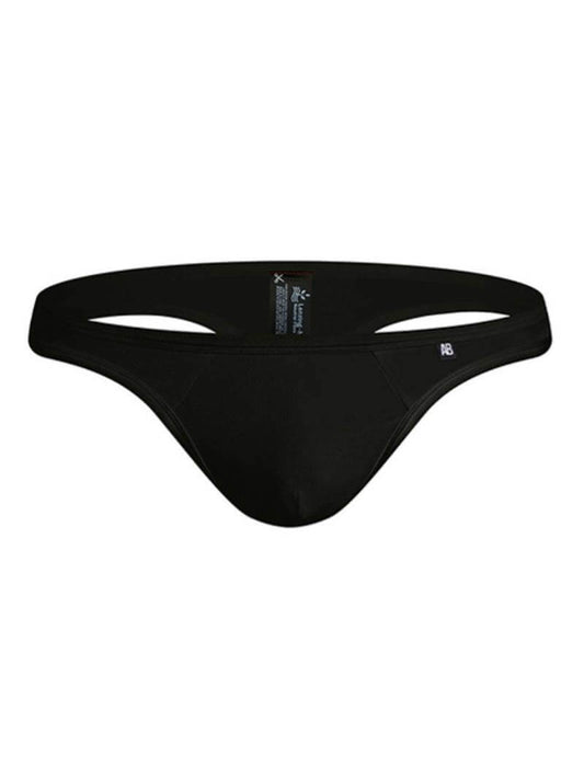 A black aussieBum Slick thong underwear with a low-rise waistline.