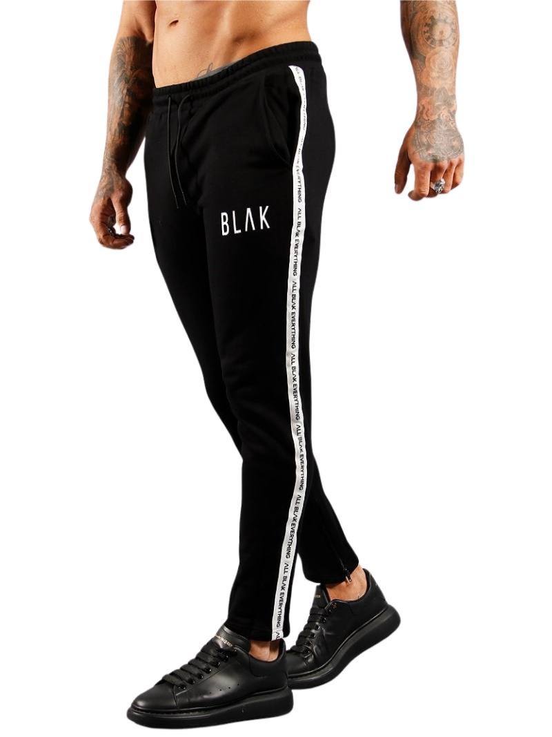 BLAK Zipped Hem Slim Fit Joggers with Side Tape