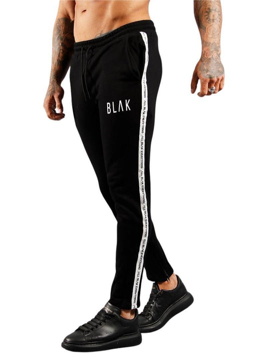 BLAK Zipped Hem Slim Fit Joggers with Side Tape