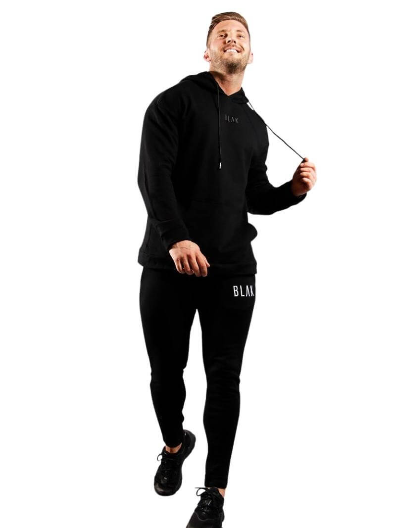 Mens BLAK Oversized Hoodie, Small Black Logo