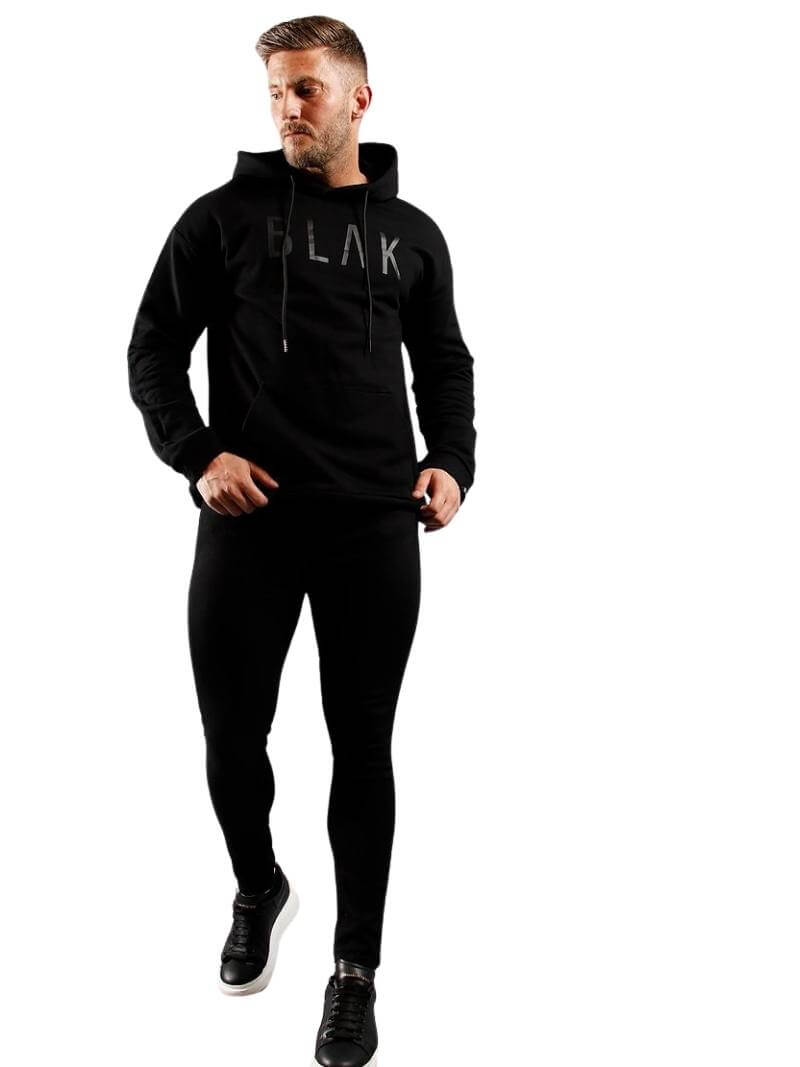 Mens BLAK Oversized Boxy-Style Hoodie