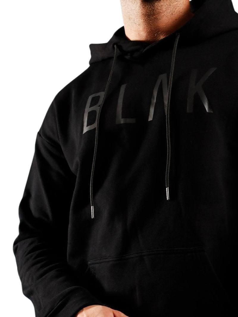 Mens BLAK Oversized Boxy-Style Hoodie