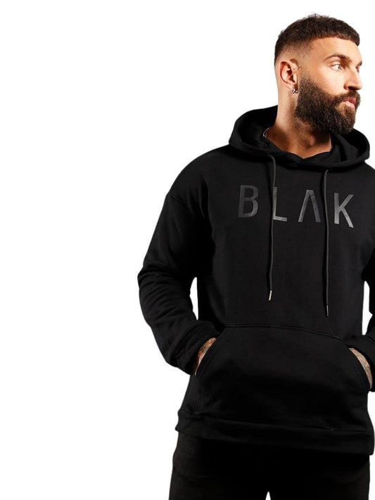 Mens BLAK Oversized Boxy-Style Hoodie