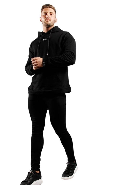 Mens BLAK Oversized Hoodie, Small White Logo