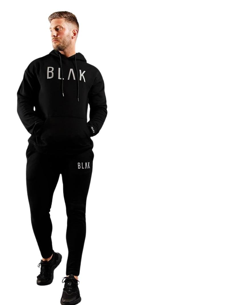 Mens BLAK Reflective Logo Oversized Hoodie