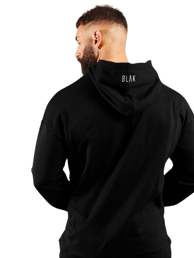 Mens BLAK Reflective Logo Oversized Hoodie