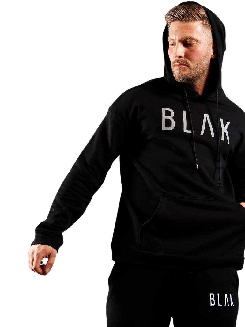 Mens BLAK Reflective Logo Oversized Hoodie