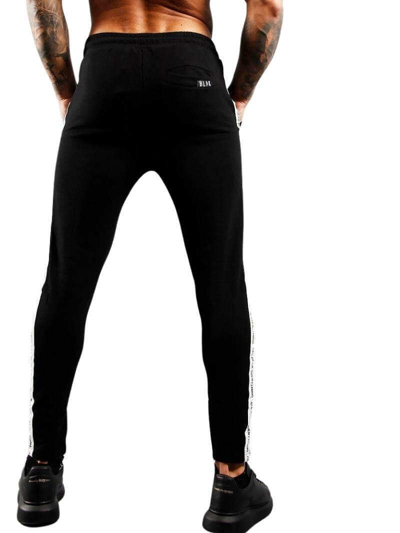 BLAK Zipped Hem Slim Fit Joggers with Side Tape