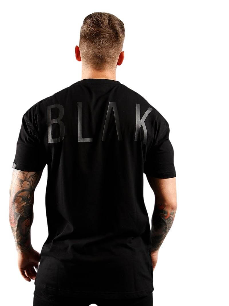 Mens BLAK Oversized Large Logo Cotton T-Shirt