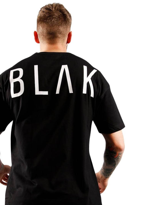 Mens BLAK Oversized Large Logo Cotton T-Shirt