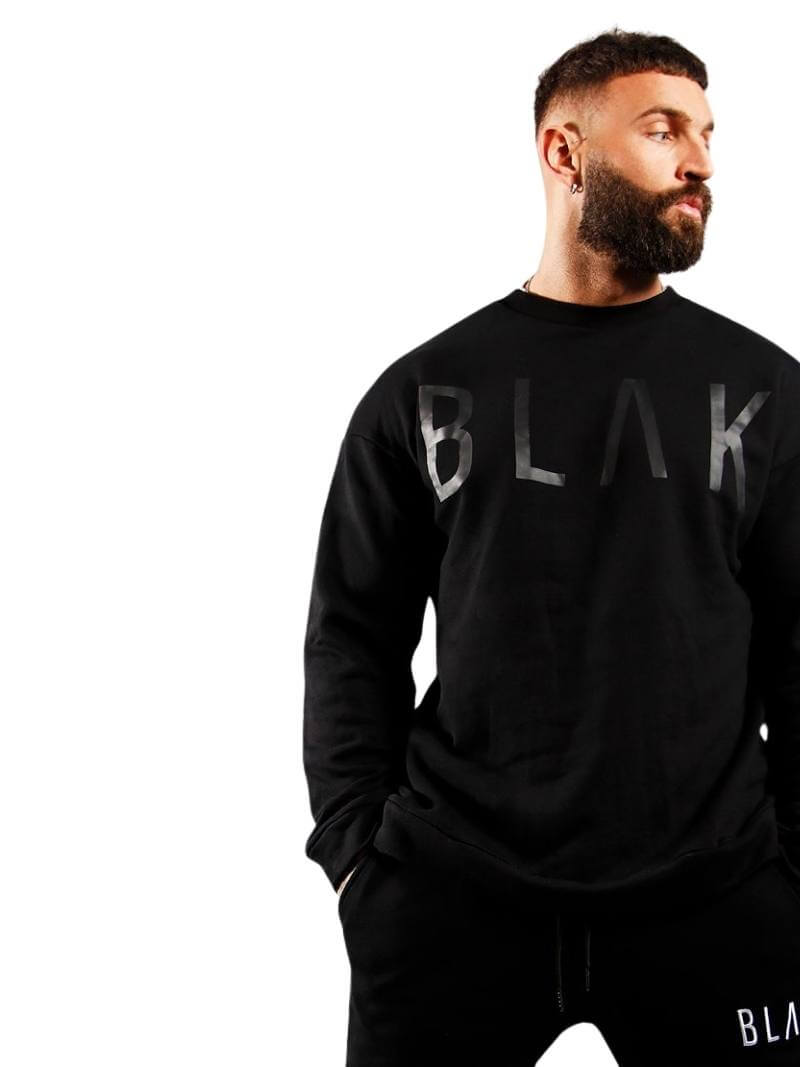 Mens BLAK Oversized Sweater, Large Logo