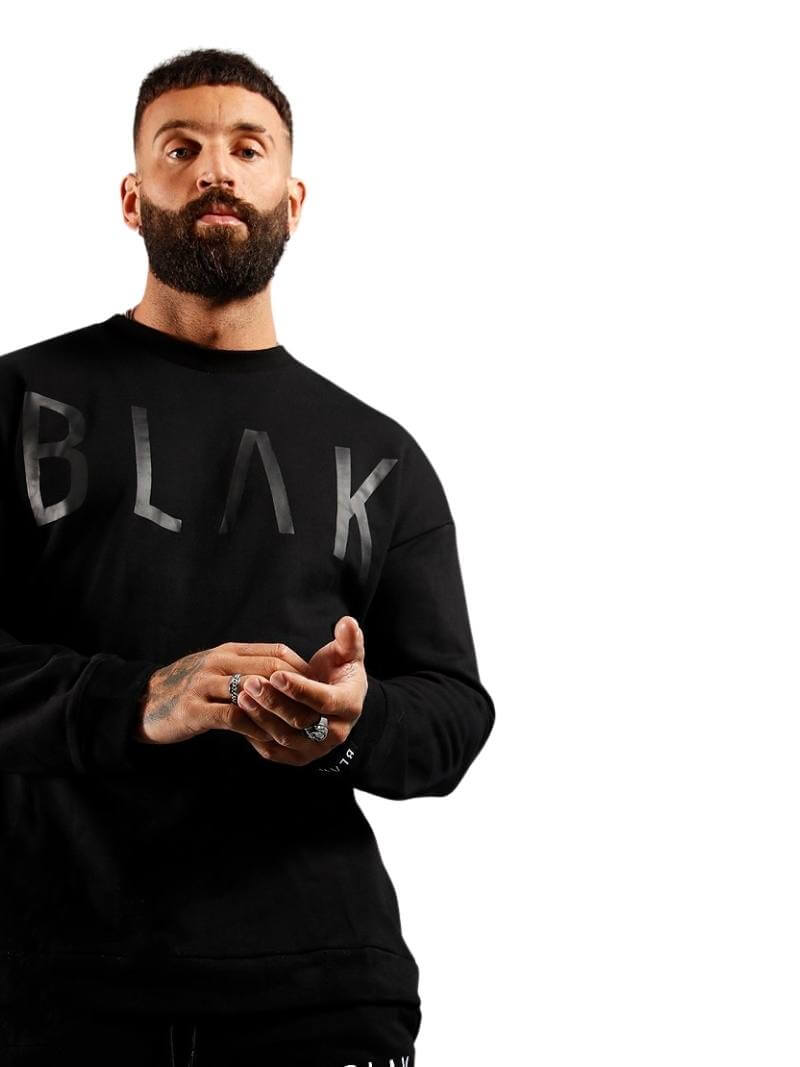 Mens BLAK Oversized Sweater, Large Logo