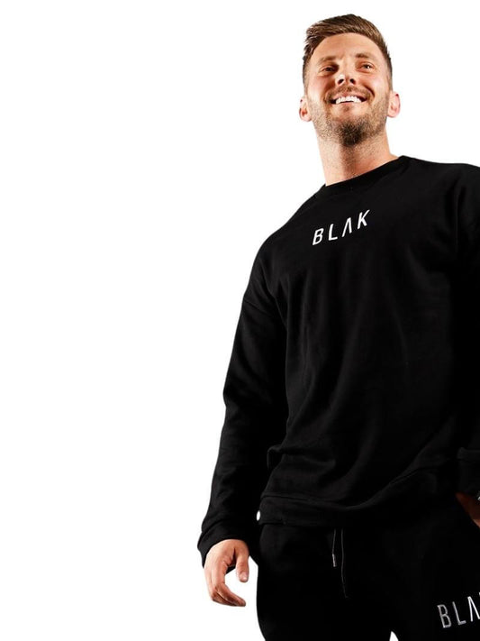 Mens BLAK Oversized Sweater, White Logo