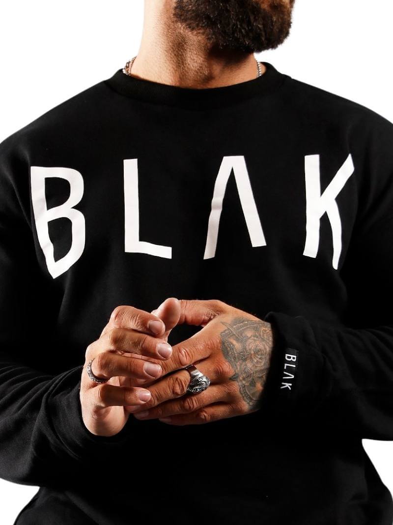 Mens BLAK Oversized Sweater, Large Logo