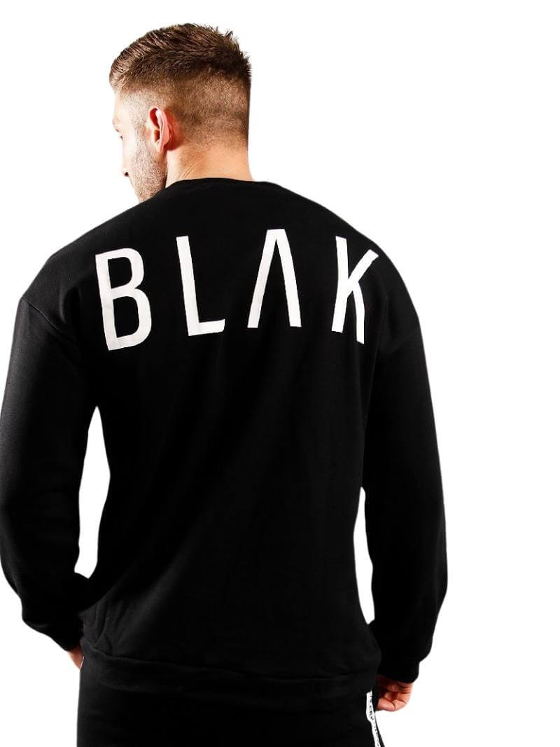 Mens BLAK Oversized Sweater, White Logo