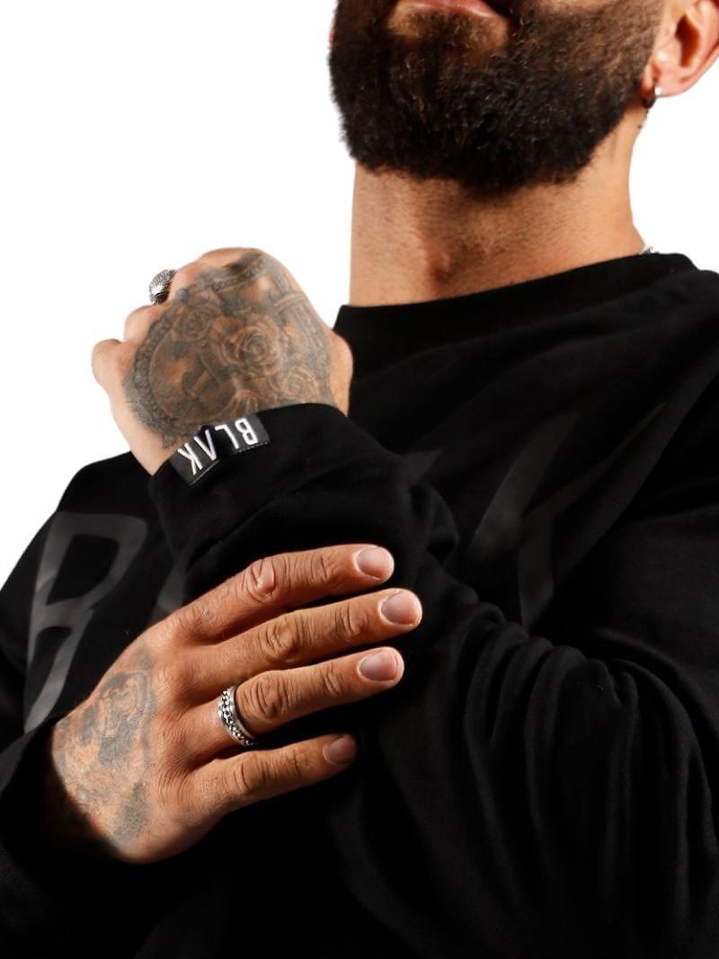 Mens BLAK Oversized Sweater, Large Logo