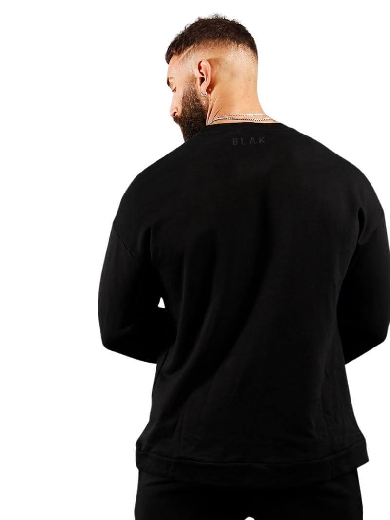 Mens BLAK Oversized Sweater, Large Logo