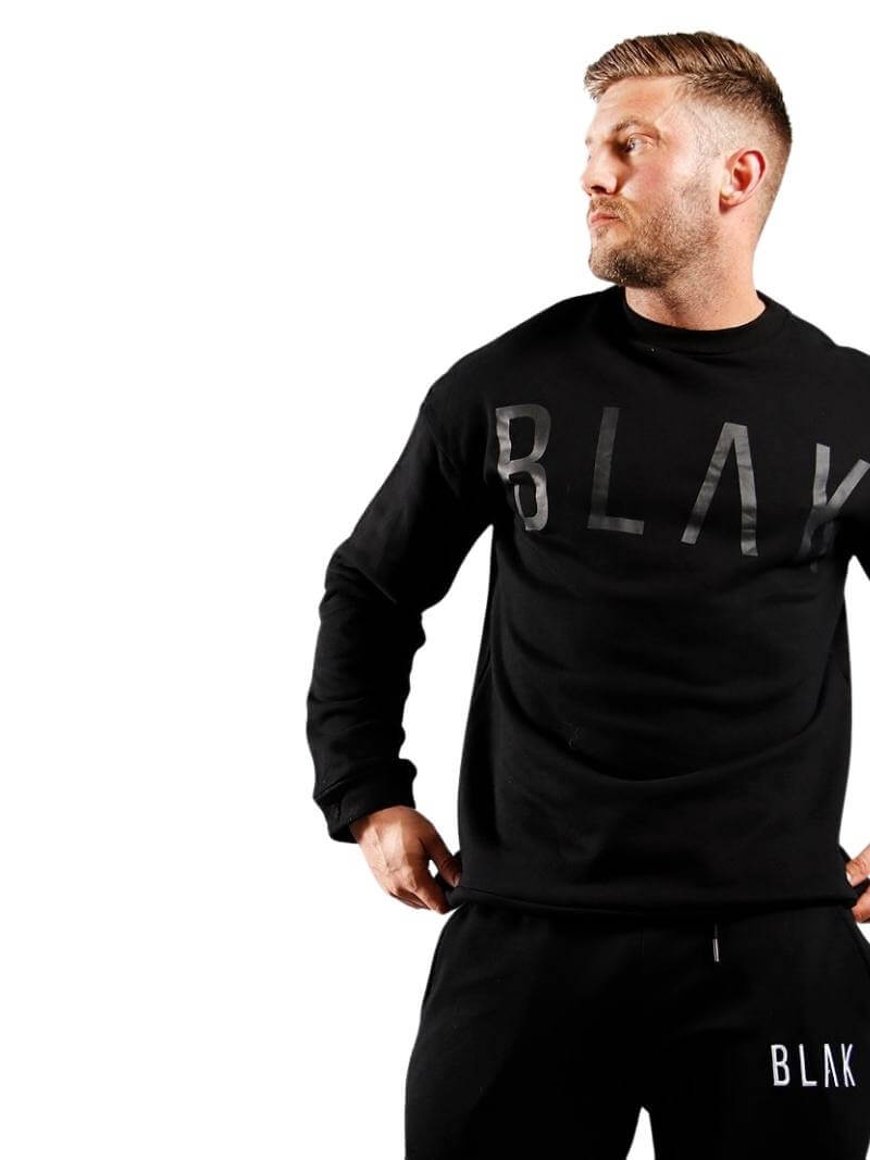 Mens BLAK Oversized Sweater, Large Logo