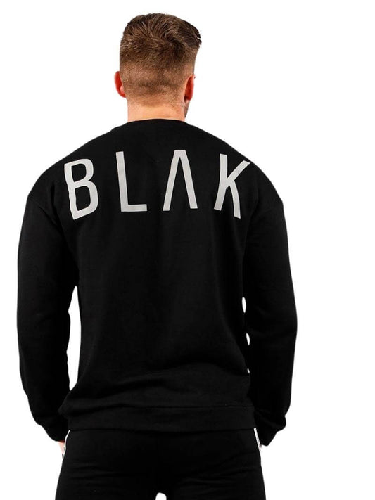 Mens BLAK Oversized Sweater, Reflective Logo