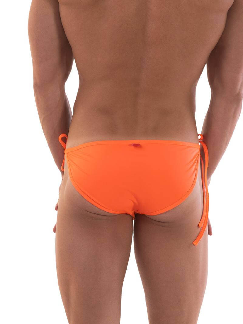 This image features the Barcode Berlin Iseule Side Tie Swim Brief, prominently displaying its stylish and functional design. The swim brief is pink